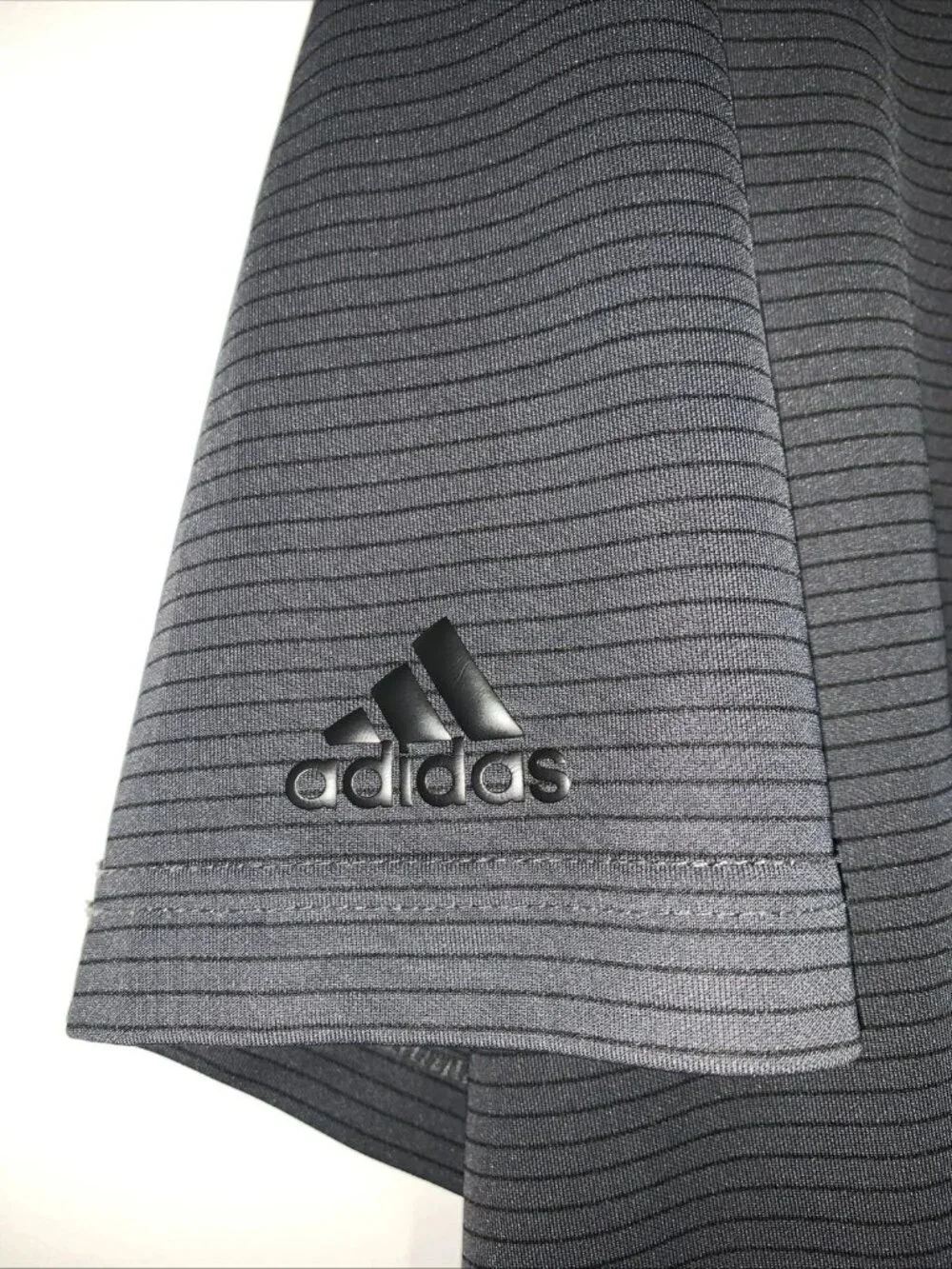 Adidas Men's XL Striped Golf Polo Shirt Black Short Sleeve Athletic Golf